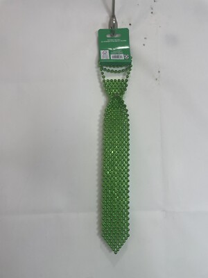 Lucky To You Green Adult Beaded Mardi Gras St Patrick's Day Tie Necklace