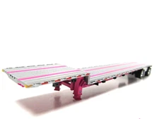 DCP 1/64 SCALE TRANSCRAFT STEP DECK TRAILER SILVER DECK WITH PINK FRAME