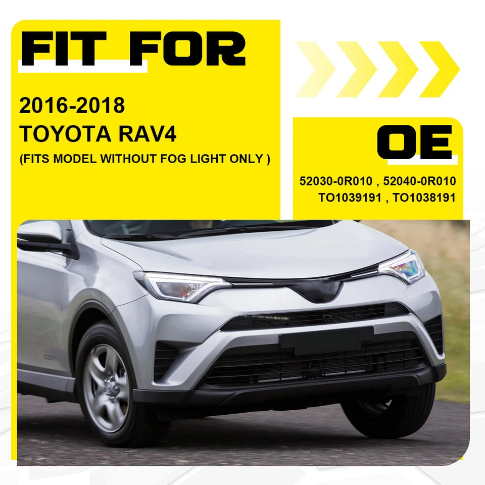 Par de cubiertas antiniebla para parachoques delantero aptas para Toyota RAV4 2016 2017 2018 Foto 2 de 4