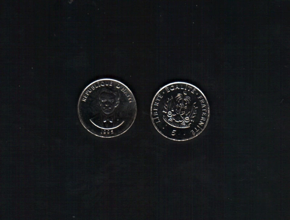 Haiti 5 CENTS KM-154 1995 CHARLEMAGNE PERALTE Haitian UNC World Currency COIN - Image 3 of 4