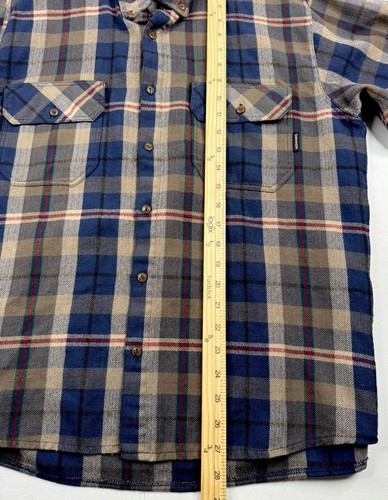 Vtg Swanndri Wool Flannel Shirt Jacket Blue Brown Red New Zealand Bush L RARE - Picture 11 of 11