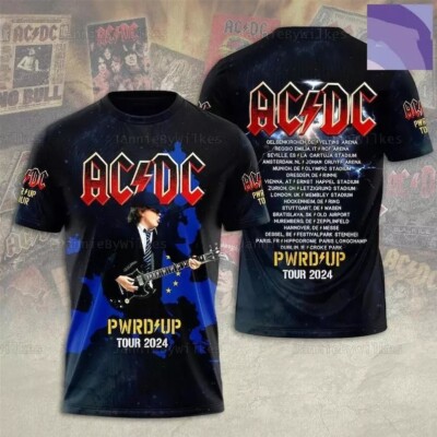 Acdc Pwr Up World Tour 3D T-Shirt, Ac/Dc Rock Band Merch, Acdc Concert ...