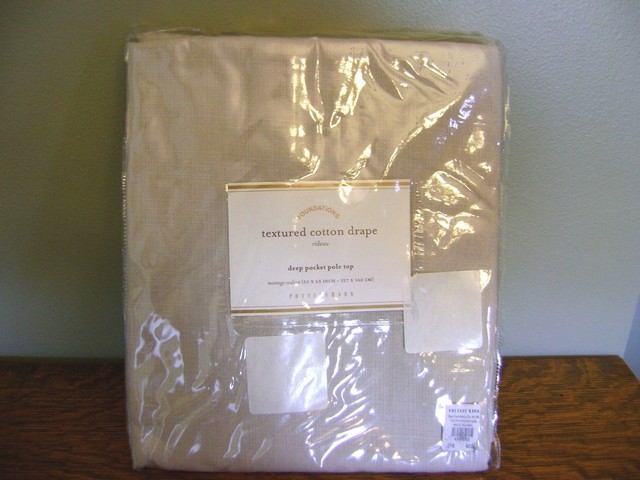 Pottery Barn Textured Cotton Deep Pocket Drape Sand 50 X 63