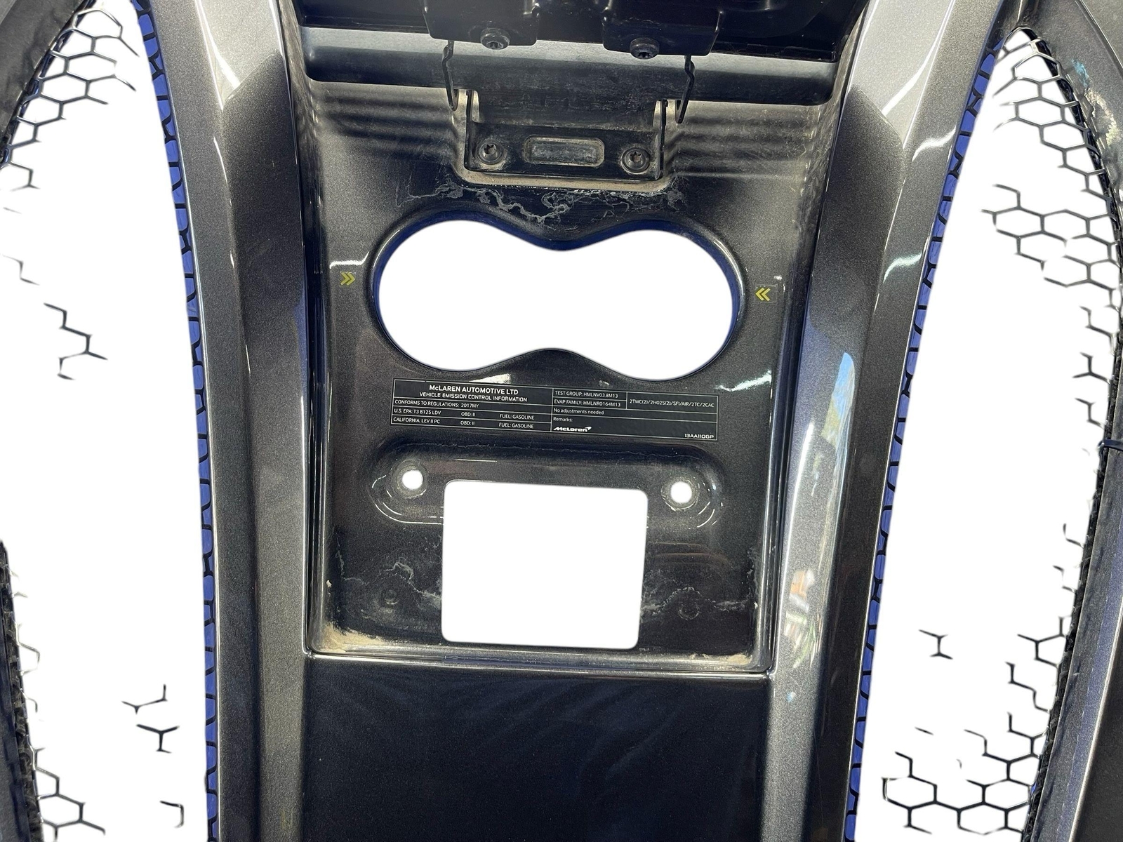 2016-2021 MCLAREN 570S RWD 3.8L REAR HATCH DECK LID ENGINE TRIM COVER GRAY OEM