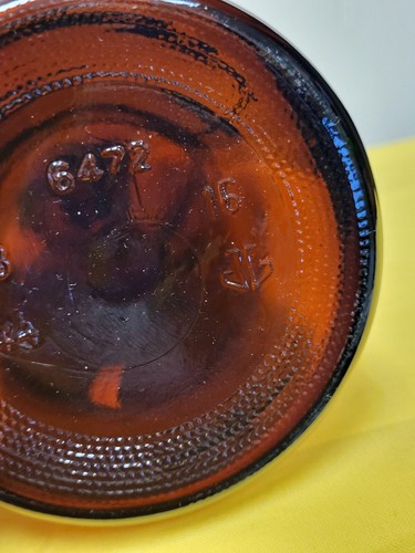 10" Mrs. Butter Worth Amber Glass Bottle with plastic cap 6472 - Picture 3 of 5