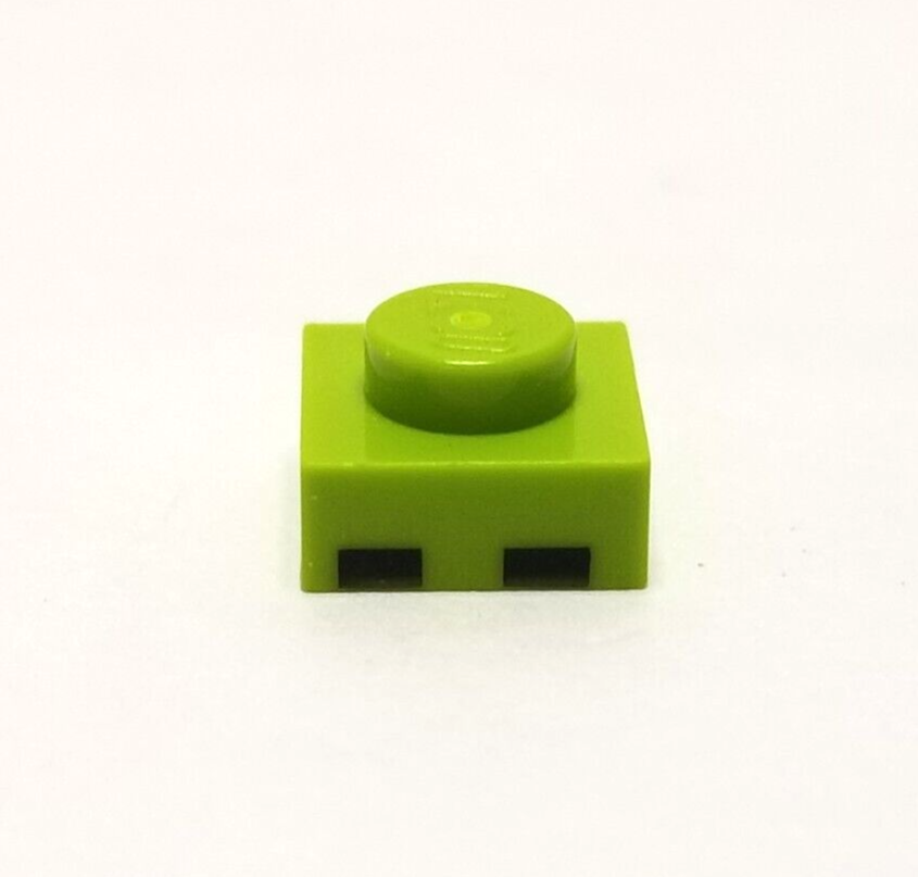 えみ　計７点☆MINI１・２・３カラフル LEGO Mini Minecraft Zombie Eyes 1x1 Lime PLATE Printed Pixel Eye