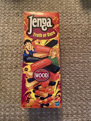 JENGA Truth or Dare Game Milton Bradley COMPLETE Party Fun Wood Block Stacking