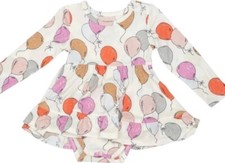 NWT Angel Dear bamboo twirly bodysuit dress balloons 18-24 mo
