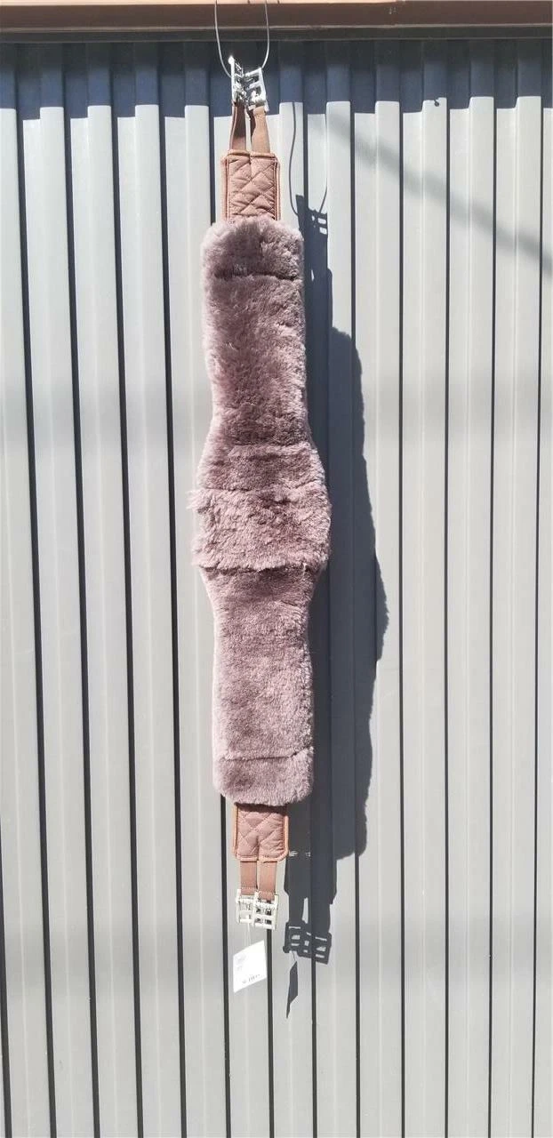 SmartPak Contoured Hunter/Jumper Girth with Sheepskin Brown 42 to 54 inch