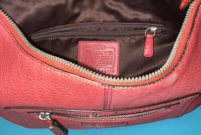 Coach Rare Vintage Red Leather Ergo Hobo Shoulder Bag Handbag
