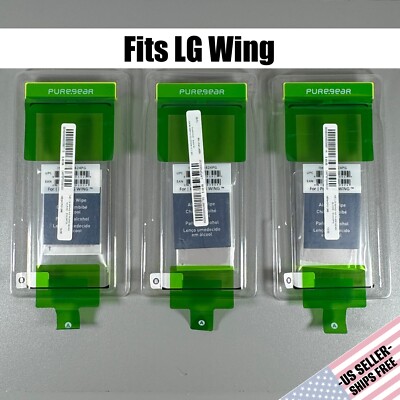 Pure Gear Screen Protectors for LG Wing - 3x HD Clear Glass | 6.8 Curved Screen