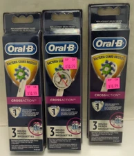 LOT OF 9 Oral-B CrossAction Toothbrush Replacement Heads 3 PACKS NEW