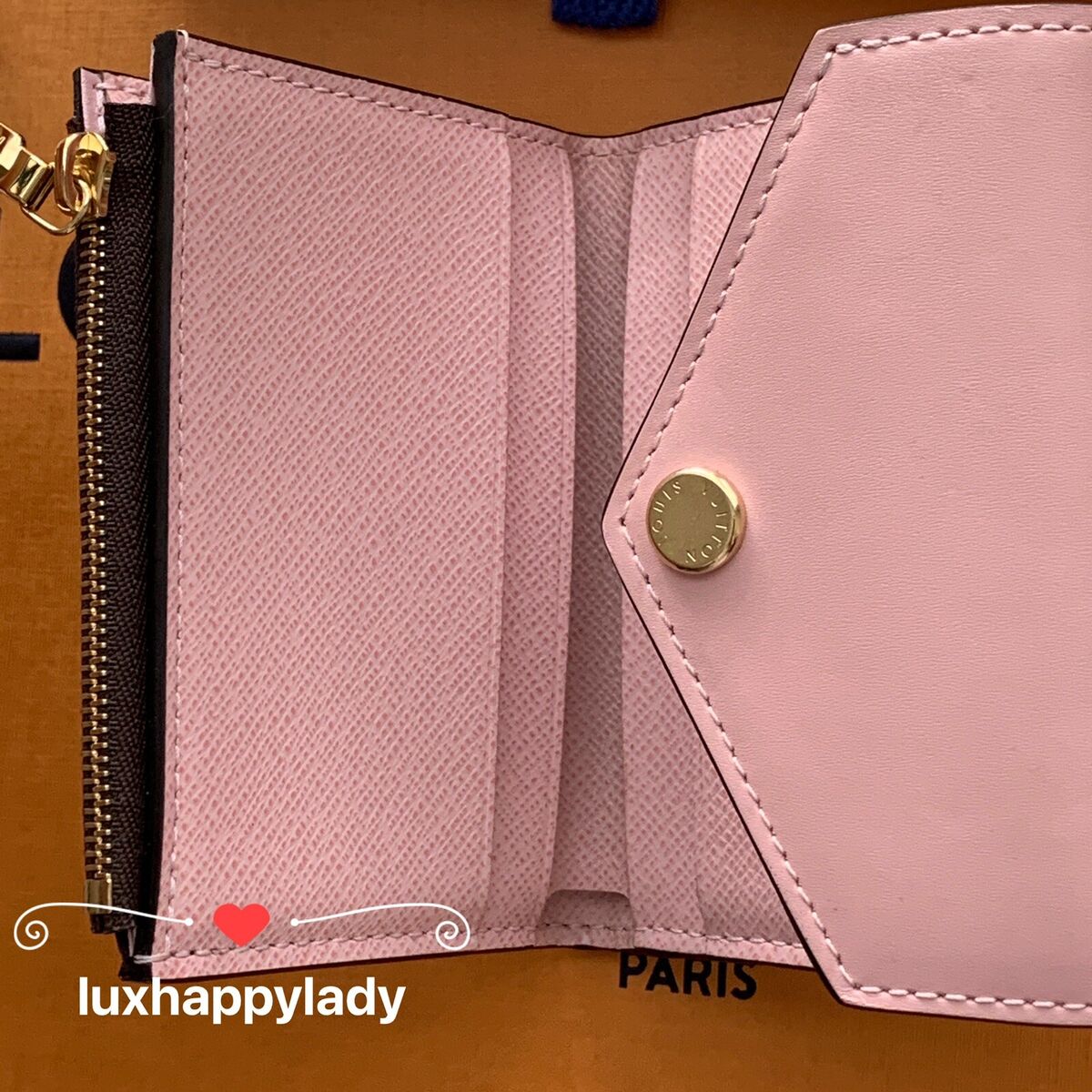 small lv pink wallet