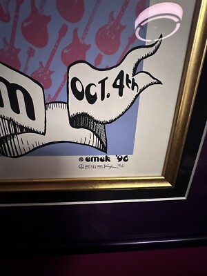 Emek Pearl Jam Charlotte 96' Poster. Signed And Doodled By