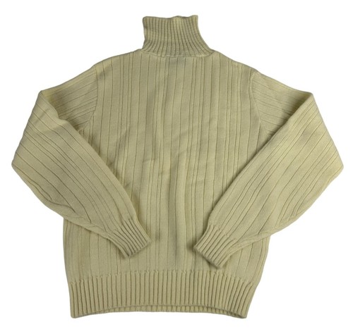 Vintage 70s 80s Hanes Pro's Choice Turtleneck Sweater Women's M Light Yellow - Picture 1 of 3