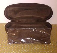 Tom Ford Brown Suede Hard Eyeglass Case for Glasses with cleaning cloth