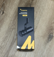 Maono PD100 XLR Dynamic Cardioid Podcast Microphone w/ Desktop Stand, Black