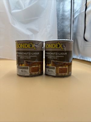 2x Bondex Wetterschutz-Lasur 0,75L teak Holzlasur für Außen