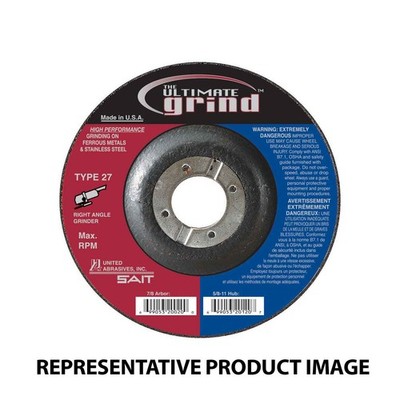 United Abrasives SAIT 22417 7x1/4x7/8 Ultimate Grind Grinding Wheel, 25 pack