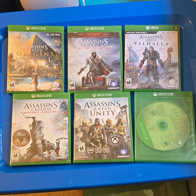 Microsoft Xbox One Assassin s Creed Game Lot: Origins, Odyssey, Valhalla, Unity