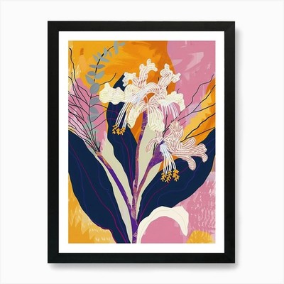 Bunte Blume Illustration Ciner gerahmtes Wandbild Poster Leinwanddruck Bild