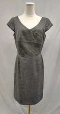 TAHARI Arthur S. Levine Sheath Dress Gray Wool Blend Cap Sleeve Pencil Shape 8