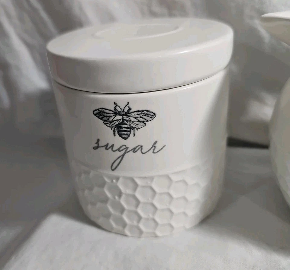 Heartland Hive 3 Piece Cream And Sugar Set White And Black - Image 3 of 4