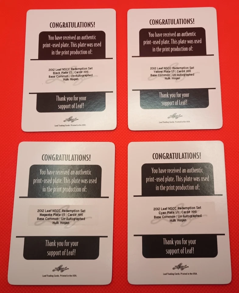 2012 Leaf HULK HOGAN 打印板 1/1 全套 NSCC 全国 WWE WCW TNA WWF All4 — 第 2/2 张图片