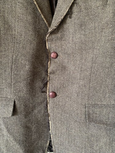 Giacca blazer marrone spina di pesce misto lana stile raro unico 38R - Foto 5 di 10