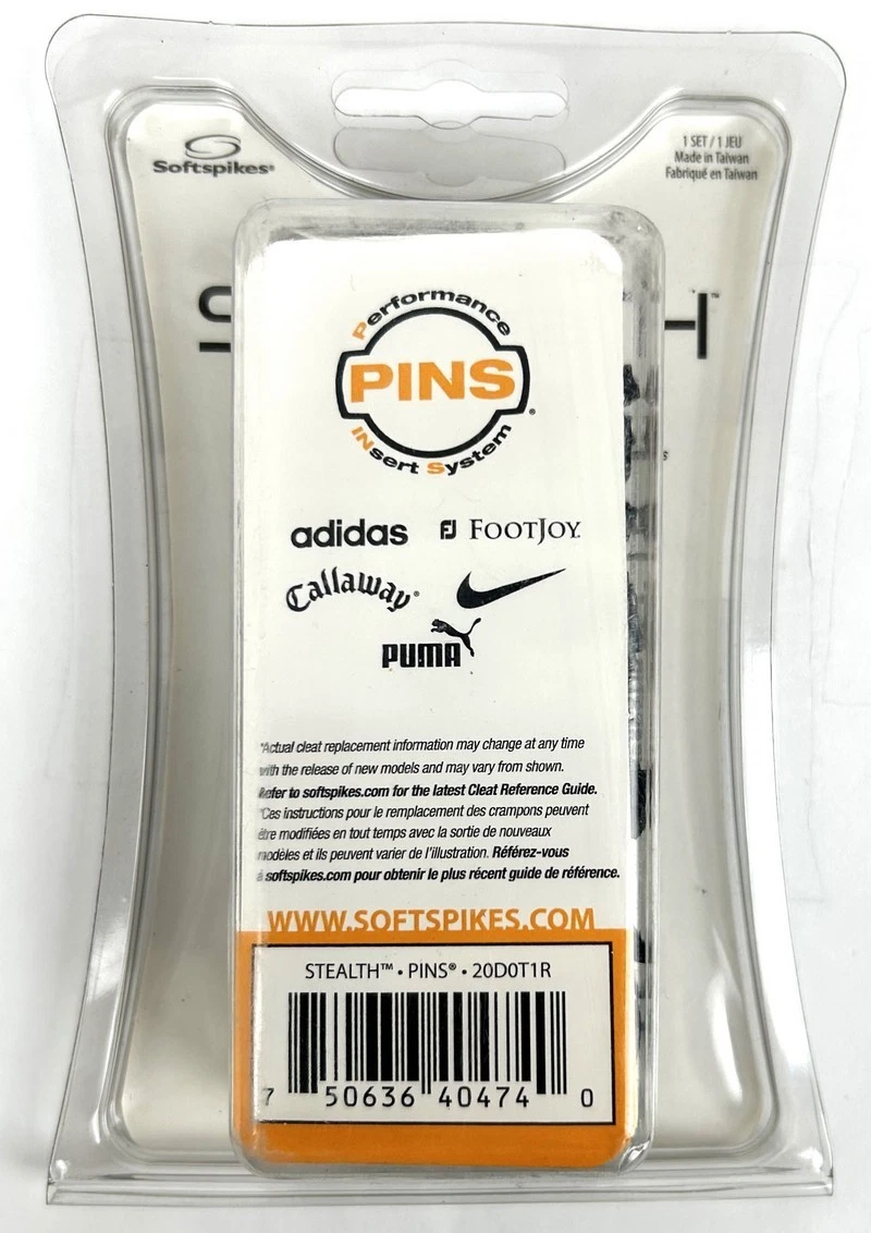Softspikes Stealth Golf Cleat Spikes w/PINS Performance Insert System 21 Ct