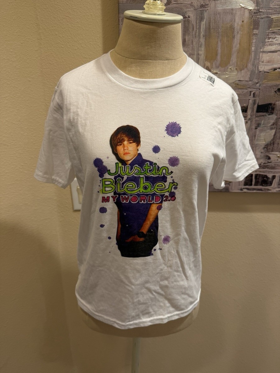 Vintage young Justin Bieber Tシャツ ホワイト Vintage Justin Bieber My World 2.0 Tour T-Shirt White Youth Size M