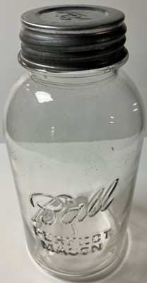 Vintage Ball Clear 1923-1933 1/2 Gallon Perfect Mason Jar #1, Ball NOS Zinc Lid