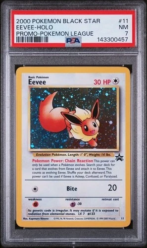 2000 Pokemon Promo Black Star Eevee #11 Promo-Pokemon League PSA 7