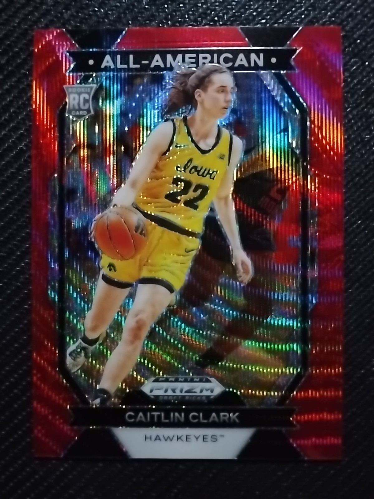 2024 Panini Prizm Draft Picks-All-American Caitlin Clark #23 Red Wave Prizm (RC)