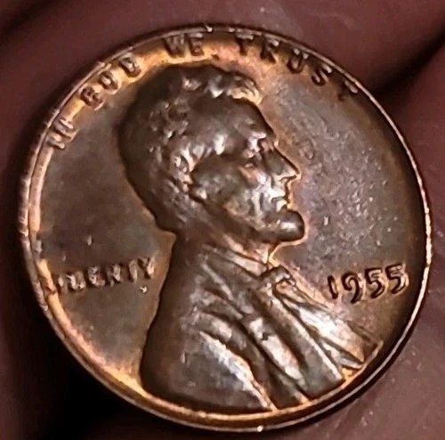 1955 ERROR Wheat Small Cent RB Bronze Philadelphia Circulated Business Strike