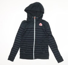 Womens UK 14 Regular Kappa Black Full Zip Hoodie
