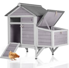 2-4 Chickens Coop Outdoor Weatherproof Ducks House with Nesting Box Perches