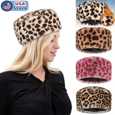 Women Winter Warm Russian Cossack Fluffy Faux Fur Headband Cap Ladies Ski Hat US
