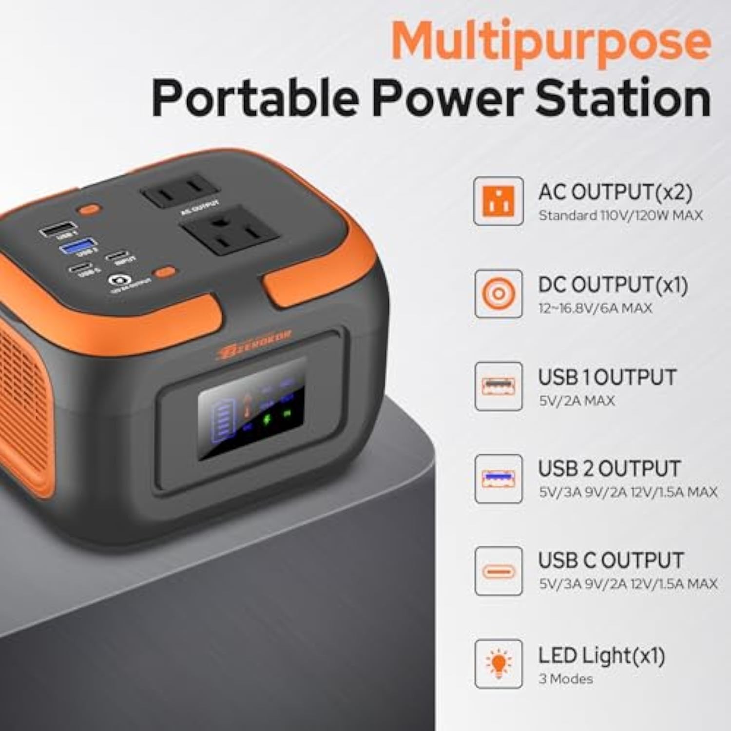 Battery Generator Box Open Box -Portable Power Station 120W, 110V Power Bank Portable ...
