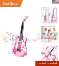No-String Pink Kids Guitar - Fun  Safe Musical Instrument for Toddlers