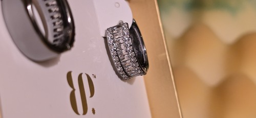 Bomb Party Earrings Charming Hoops ER85441 It Was All A Dream Purple Hematite CZ - Picture 4 of 9