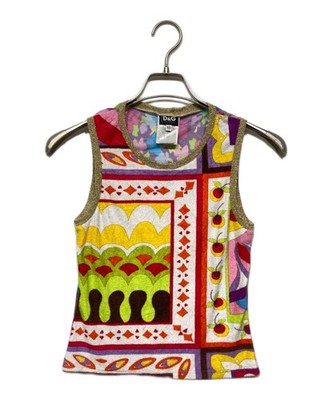Dolce&Gabbana tank top y2k ヴィンテージ Vintage Y2K D&G Dolce & Gabbana Multicolor Printed Sleeveless Tank