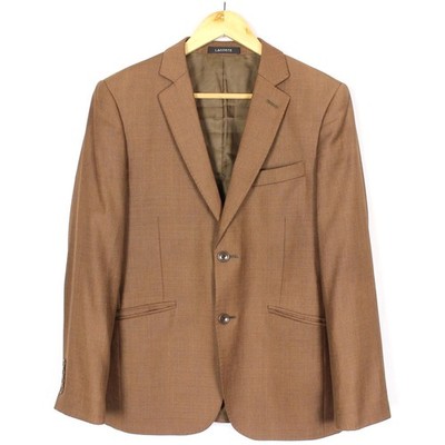 LACOSTE Herren Blazer Sakko Größe IT44 UK34 Braun Wolle Polyester Kerb Revers