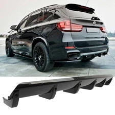 Car Rear Lower Diffuser Lip 6-Fin Bumper Spoiler Wing For X3 X5 M5 M8 F15 M-Pack