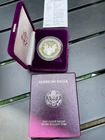 1986 silver eagle proof in box w/coa