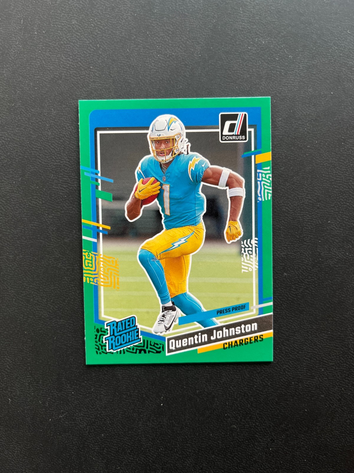 2023 Donruss Football - #353 Quentin Johnston Green Press Proof (RC)