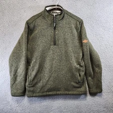 Orvis Mens Medium Sherpa Style Fleece Lined Quarter Zip Pullover Sweatshirt