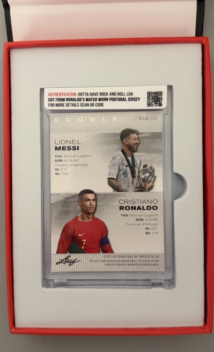 Cristiano Ronaldo 2004 Euro Game Worn Jersey Patch Leaf Messi Double ELE-05 view 2
