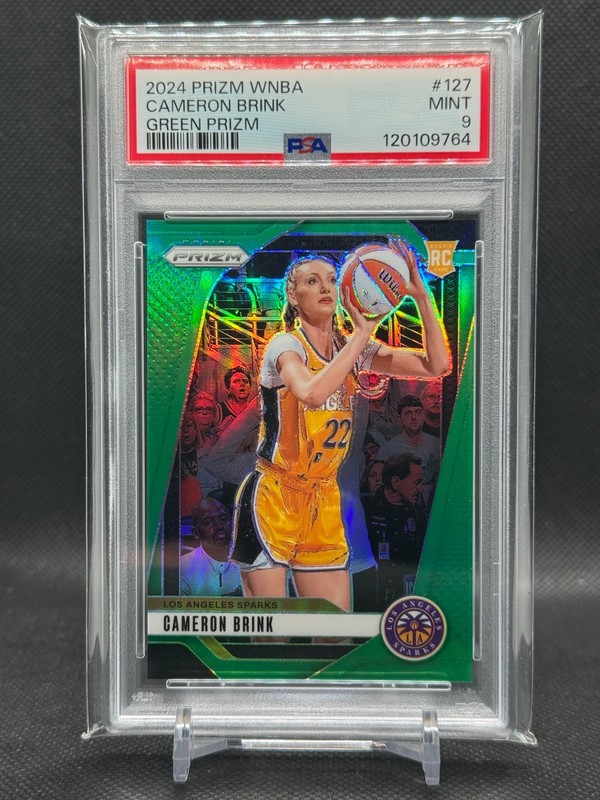 2024 Panini Prizm WNBA Cameron Brink Green Prizm RC #127 LA Sparks PSA 9
