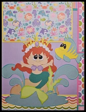 Premade 12x12 Scrapbook Pages Handmade Layout Little Mermaid PCC